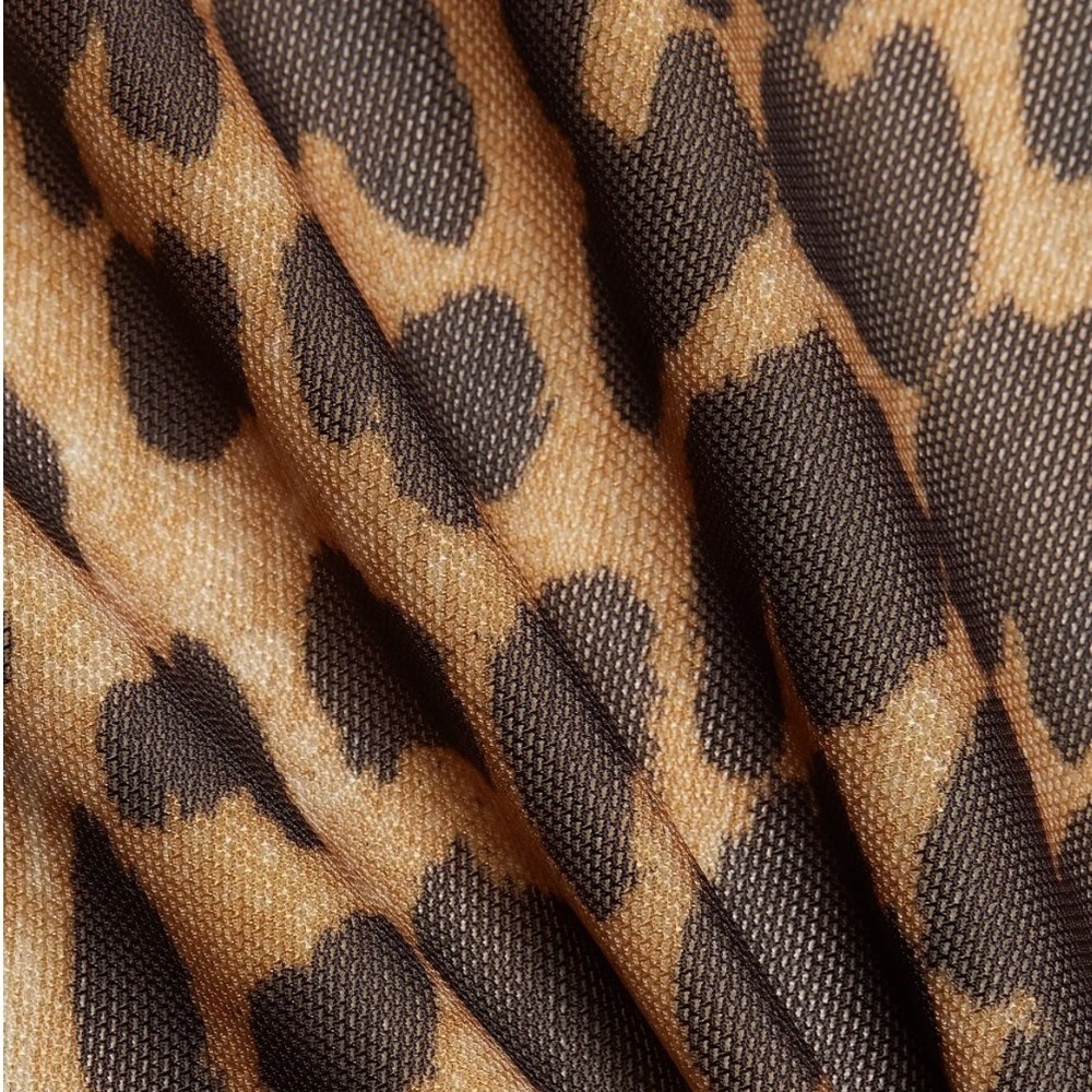 Ganni Leopard Print Mesh Mock Neck Long Sleeve‎ Top Size 38 or Size 6 US - Picture 8 of 13